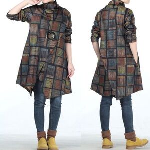 Mordenmiss Plaid Tunic Top